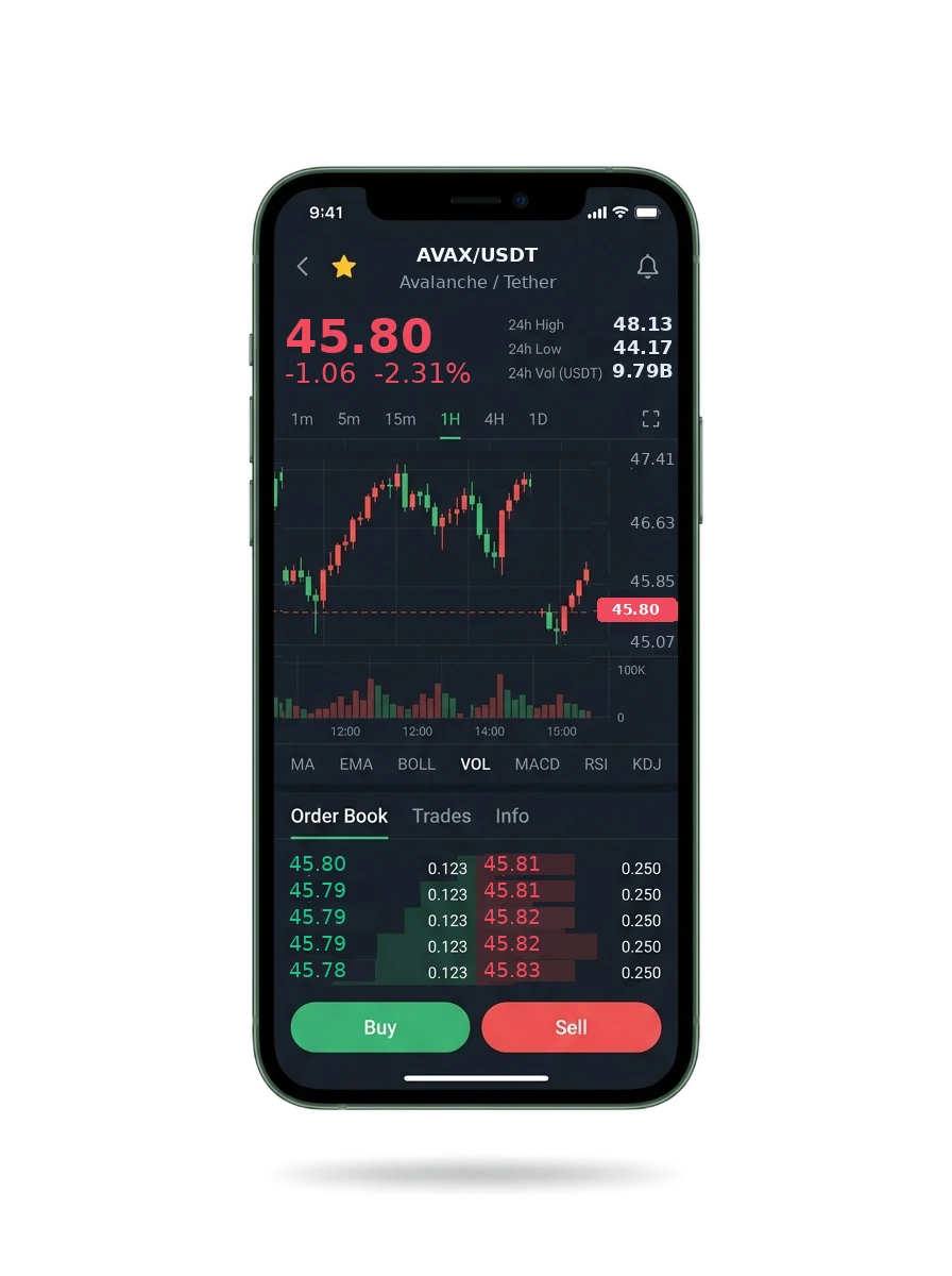 Mobile app screen showing a portfolio summary and a message thread with an account manager